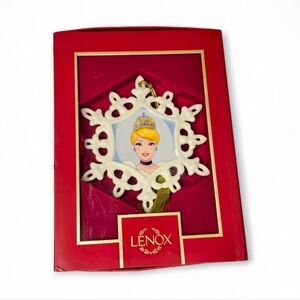 Lenox Disney Cinderella Princess Ceramic Christmas Tree Ornament Snowflake Shape